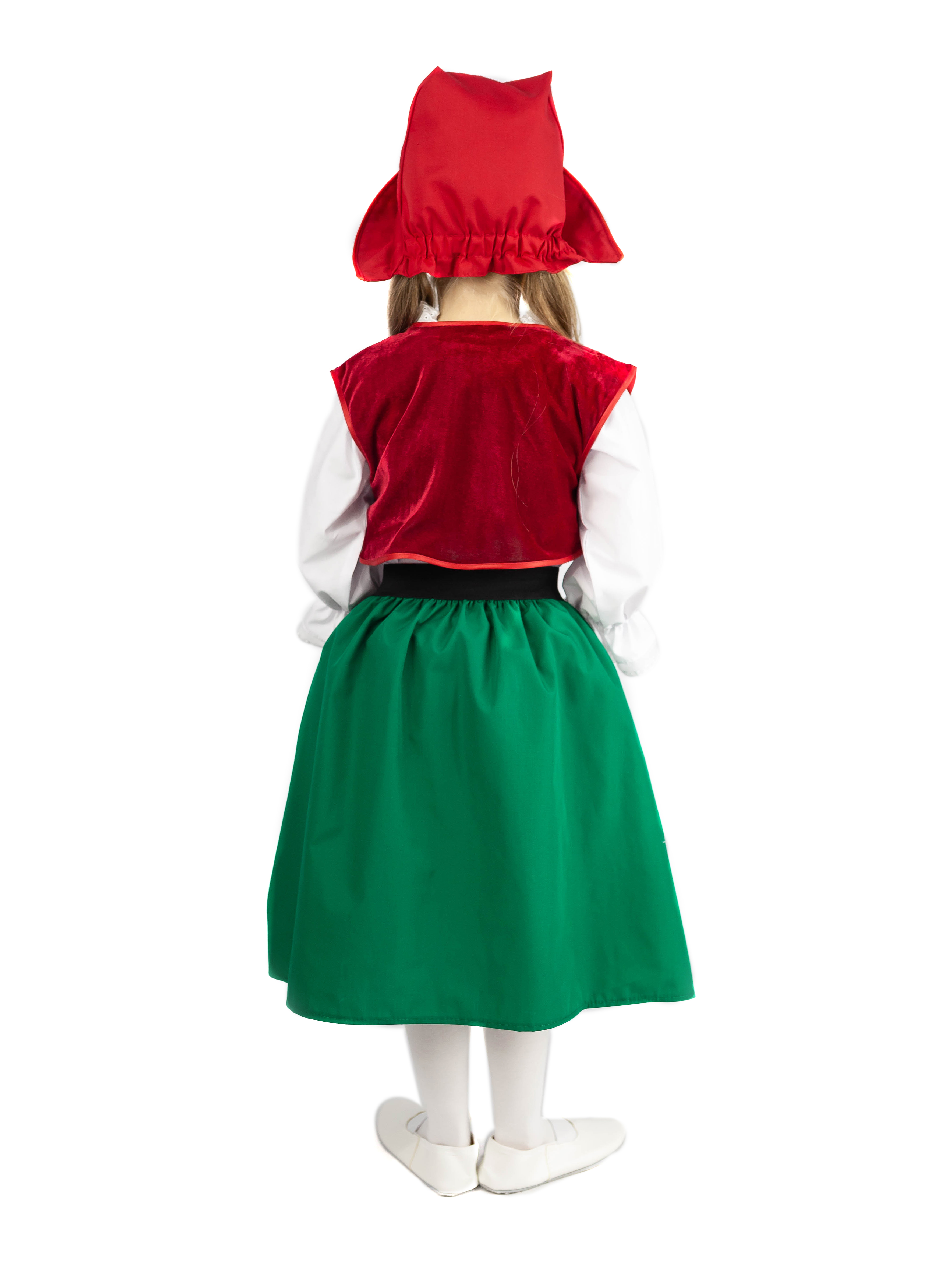 Красная шапочка (юбка с передником на широком поясе с имитацией корсета