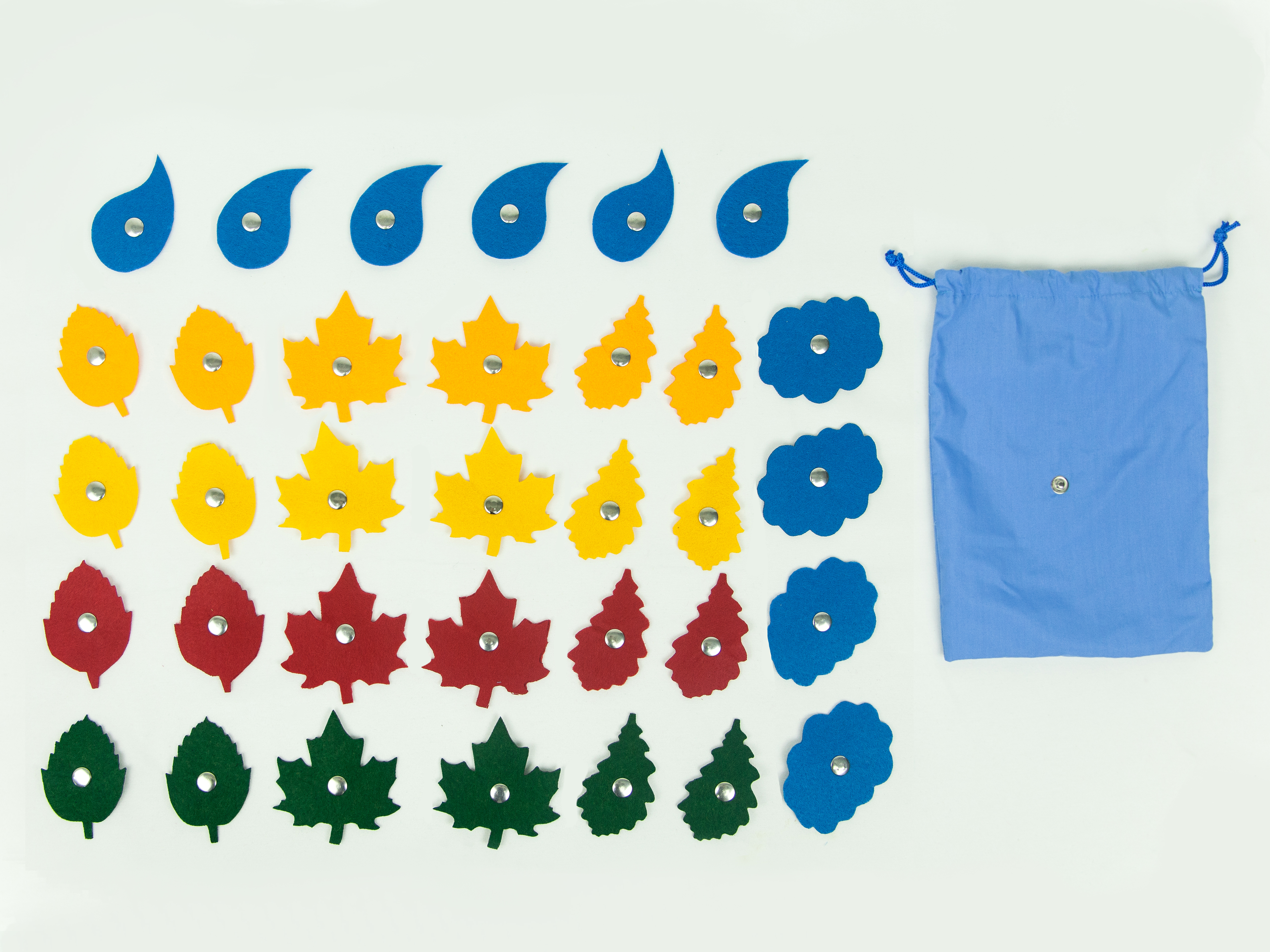 Аксессуары для жилета с 32 кнопками: листья, тучки и капельки (32 фигуры)