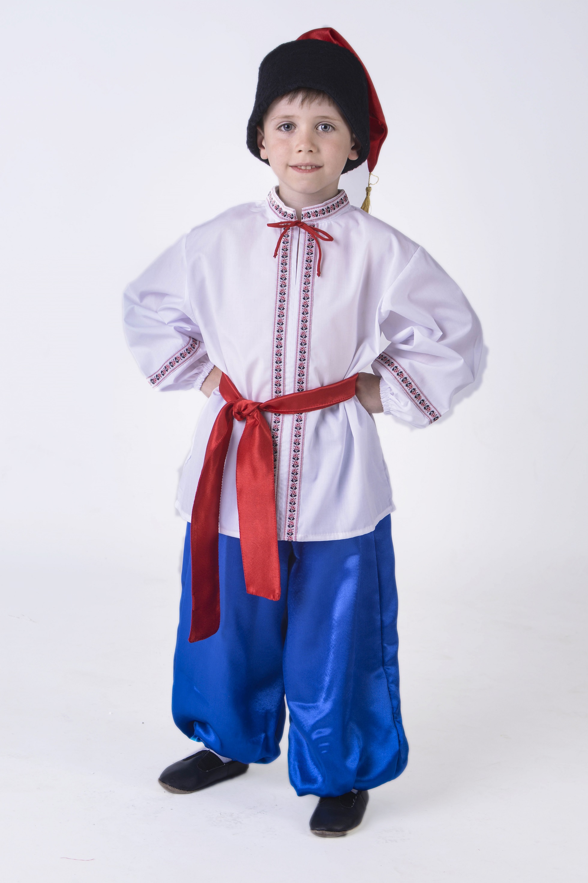 Украинский костюм (мальчик) (рубаха, шаровары, кушак, головной убор)